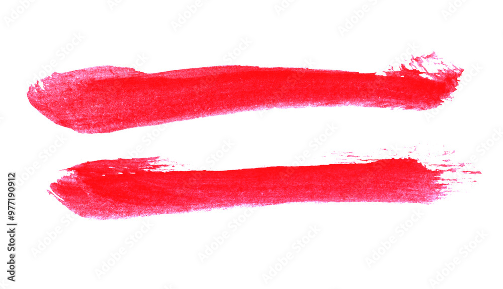 2 Pinselstreifen in rot als grunge Streifen 2 Pinselstreifen in rot als grunge Streifen