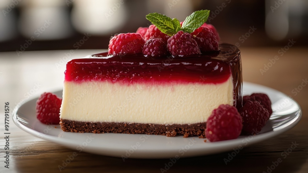 Cheesecake with a creative background enhancing its visual appeal and context. Cheesecake with a creative background enhancing its visual appeal and context.