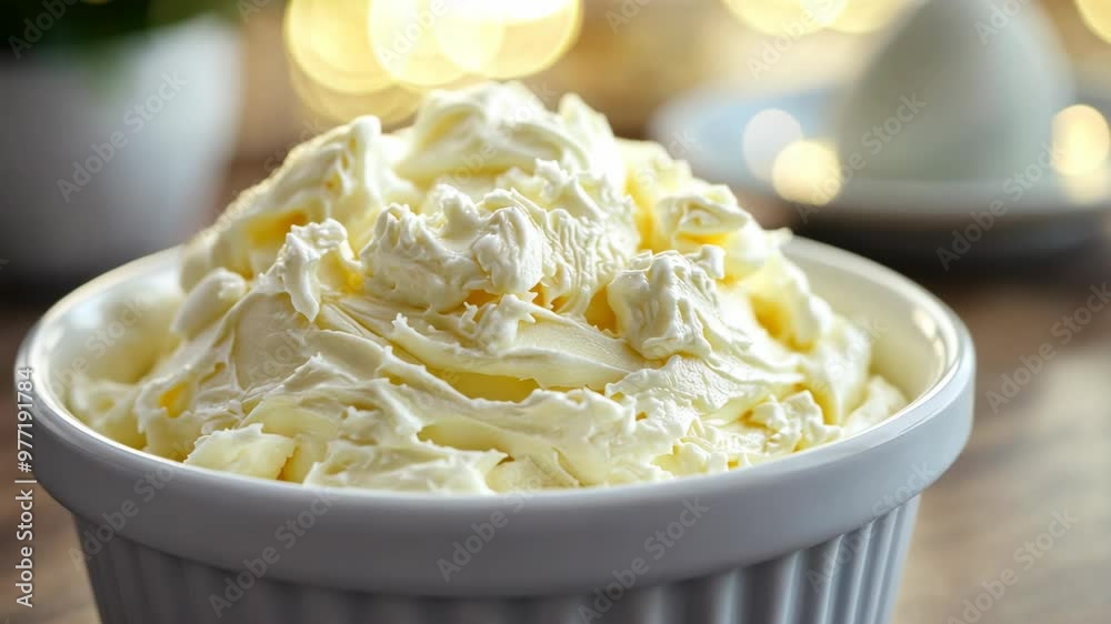 Delicious homemade buttercream frosting recipe with simple ingredients in a bright kitchen Delicious homemade buttercream frosting recipe with simple ingredients in a bright kitchen
