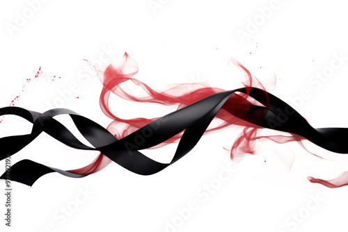 PNG Ink christas ribbon smoke abstract ethereal. photo