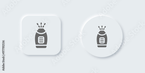 Air purifier solid icon in neomorphic design style. Vapour signs vector illustration.