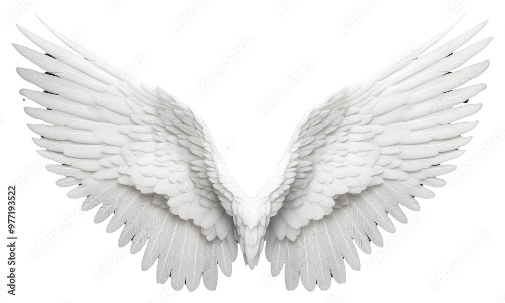 Obraz premium PNG White angel bird wing.