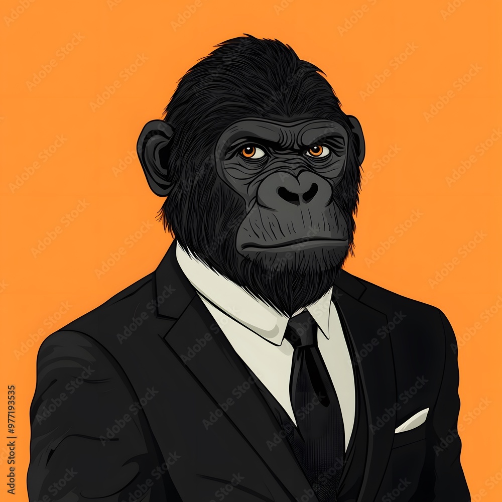 Businessman Ape character NFT style Businessman Ape character NFT style