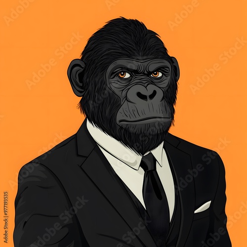 Businessman Ape character NFT style