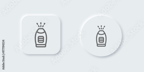 Air purifier line icon in neomorphic design style. Vapour signs vector illustration.