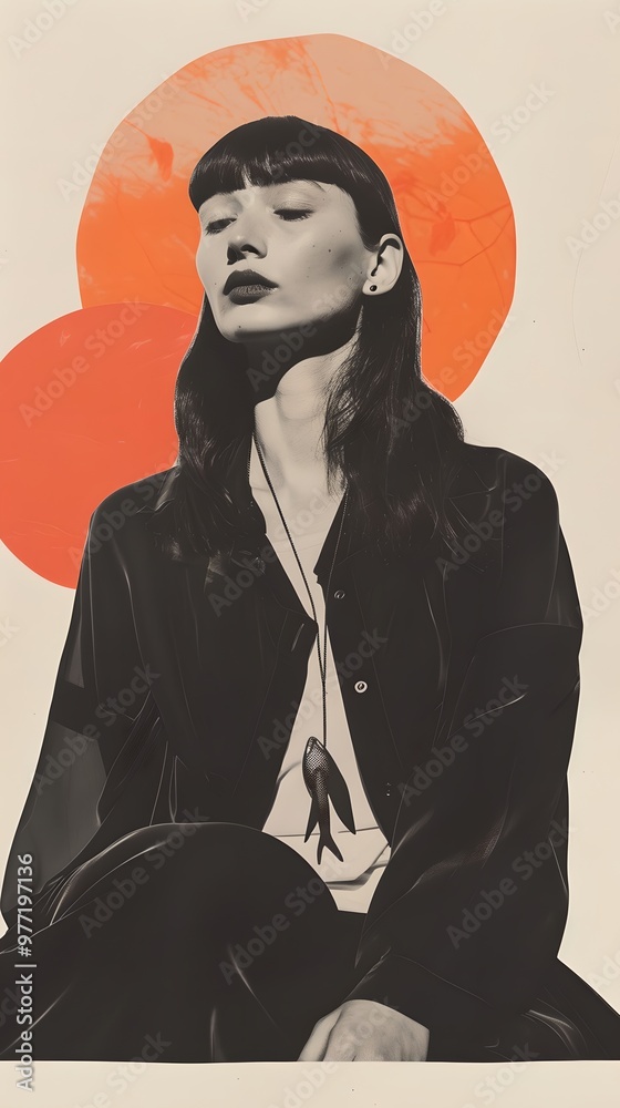 Photorealistic futuristic modern style collage with woman. Modern art, creativity, and design concept. Vibrant and dynamic illustration for banner, flyer, or poster with space for text. Photorealistic futuristic modern style collage with woman. Modern art, creativity, and design concept. Vibrant and dynamic illustration for banner, flyer, or poster with space for text.