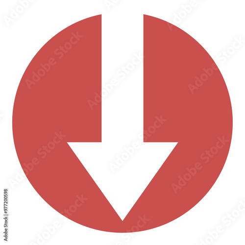 Free Download Pfeil Button nach unten in rot - GFXLoad