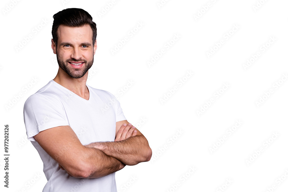 Portrait of nice lovely person people entrepreneur feel content toothy ready work solve decisions he his wear light-colored clothing isolated grey background Portrait of nice lovely person people entrepreneur feel content toothy ready work solve decisions he his wear light-colored clothing isolated grey background