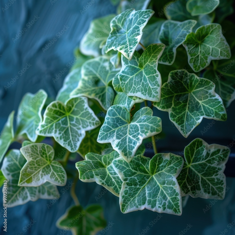 Close-Up of English Ivy on Shelf with Trailing Vines and Delicate Leaves

