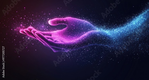 Glowing Hand with Particles