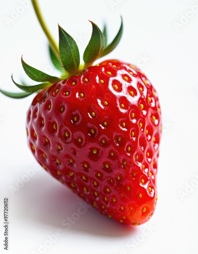 Wallpaper Mural A glossy, ripe strawberry against a white background Torontodigital.ca