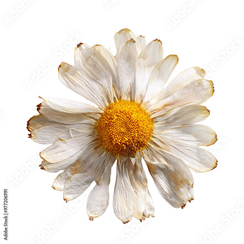 Isolated dried pressed daisy photo