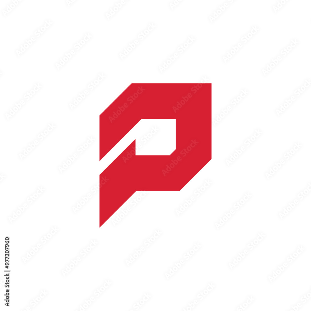 Geometric Letter P Logo design vector template