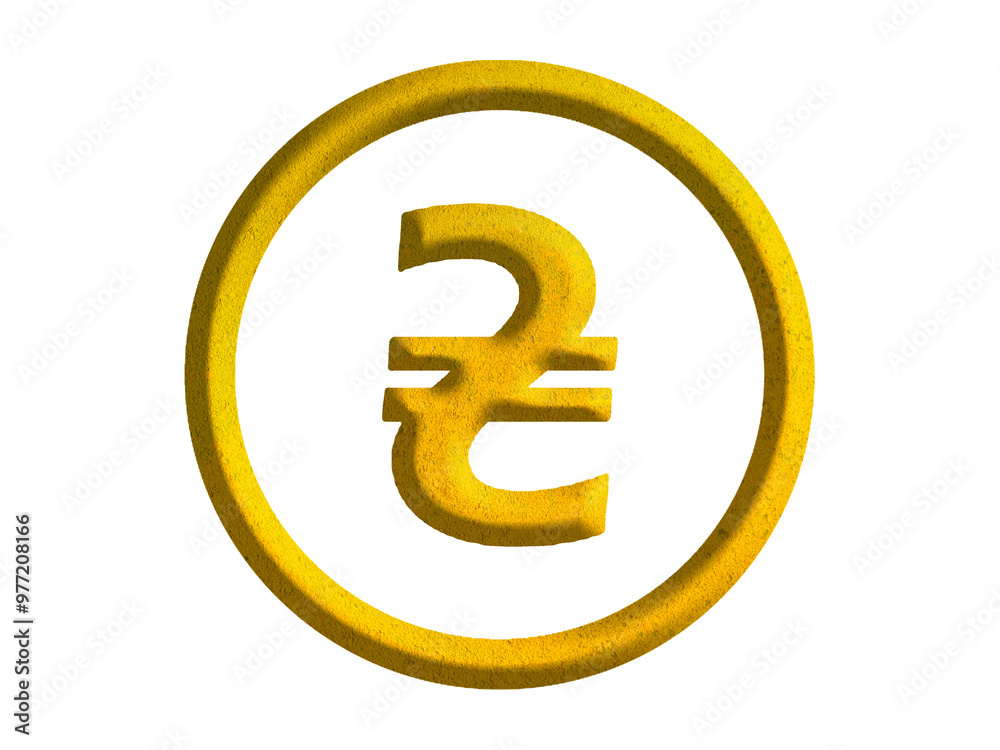 Obraz premium hryvnia sign icon, Ukrainian currency symbol design with gold motive