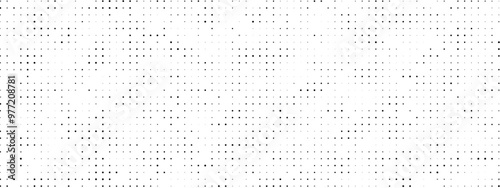 Pattern of Fading Dots: Subtle Halftone Grid. Minimalistic Vector Design with Small Black Points Fading on White Background for Print and Web.