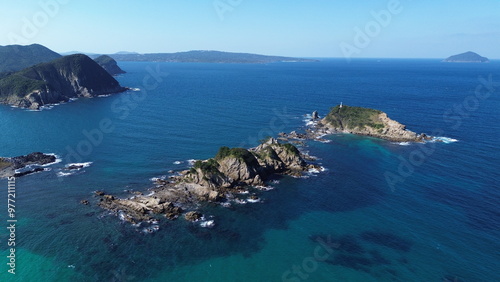 Drone view of Goto Fukue island, Nagasaki, Japan