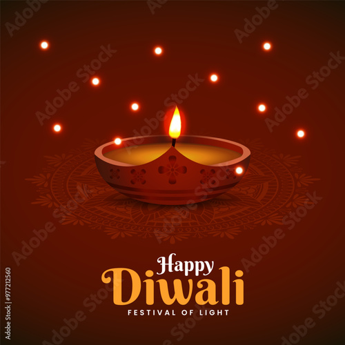 Happy Diwali fetival of lights celebration Indian tradition background. Suitable for banner, social media post design