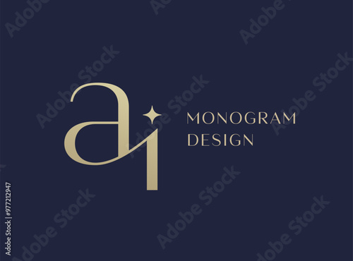 AI letter logo icon design. Classic style luxury initials monogram.