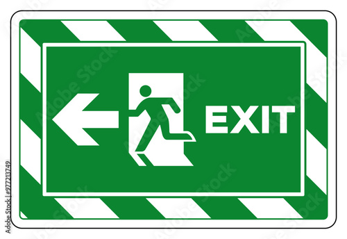 Exit Arrow Left Symbol Sign, Vector Illustration, Isolate On White Background Label. EPS10