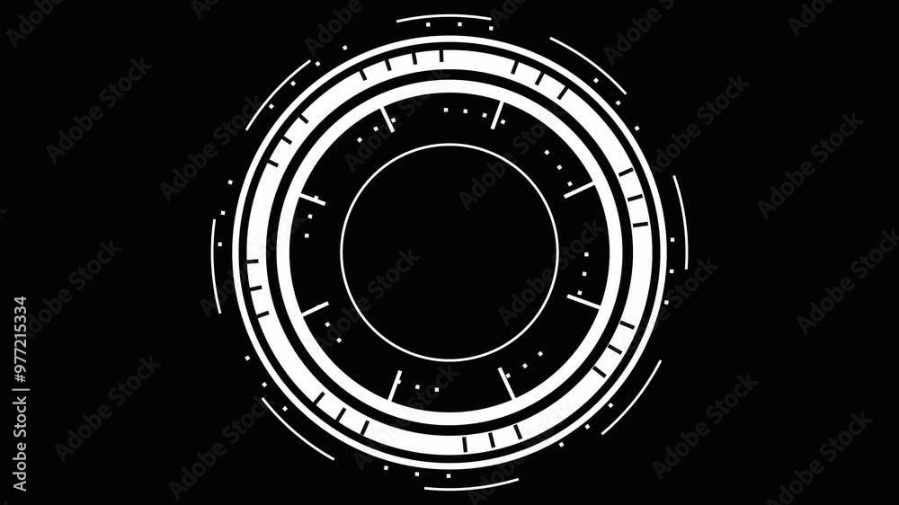 white color futuristic hud icon animation.