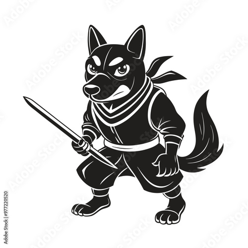 Black and white Ninja dog