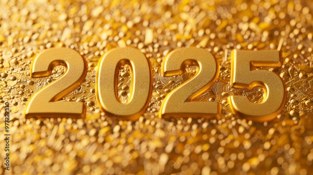 Minimalistic golden background with elegant golden number 2025 for a stylish aesthetic touch Minimalistic golden background with elegant golden number 2025 for a stylish aesthetic touch