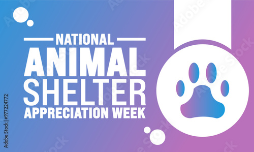 November is  National Animal Control Officer Appreciation Week background template. Holiday concept. suitable for placard, background,Greeting Card, Poster design template with text inscription, stand