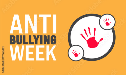 November is Anti-Bullying Week. Holiday concept. suitable for placard, background,Greeting Card, Poster design template with text inscription, standard Social Media Post. photo