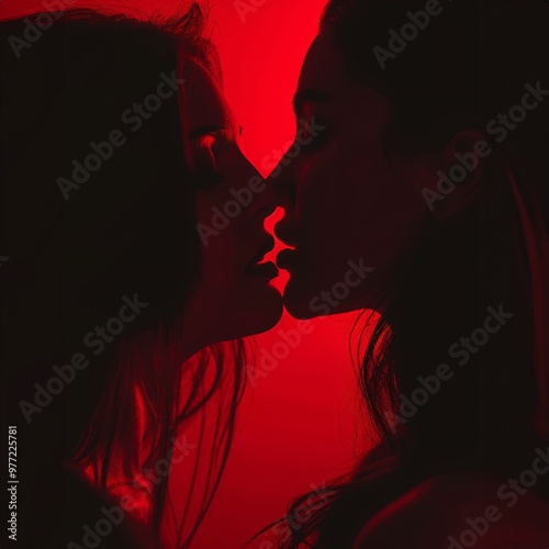 Two Women Kissing Each Other, a high resolution AI illustration