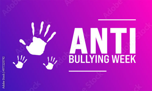 November is Anti-Bullying Week. Holiday concept. suitable for placard, background,Greeting Card, Poster design template with text inscription, standard Social Media Post.