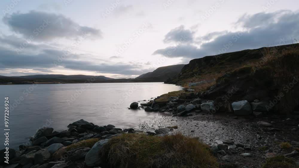 Northern Norway rocky coastline, evening time lapse Northern Norway rocky coastline, evening time lapse