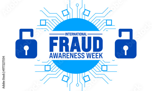 international Fraud Awareness Week. Holiday concept. suitable for placard, background,Greeting Card, Poster design template with text inscription, standard Social Media Post.
