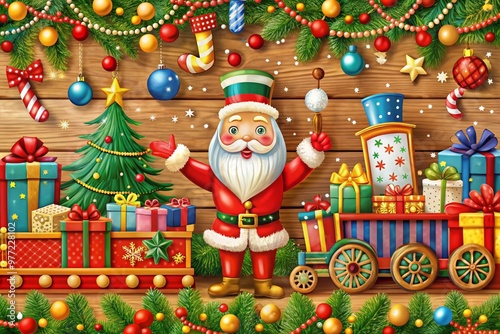 Wallpaper Mural santa claus with gifts Torontodigital.ca