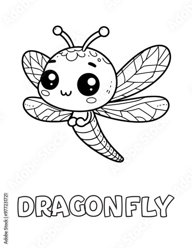 Dragonfly Baby Animal Cartoon Coloring book with name