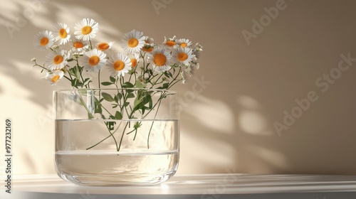 Wallpaper Mural Transparent glass vase mockup filled with water and flowers Torontodigital.ca