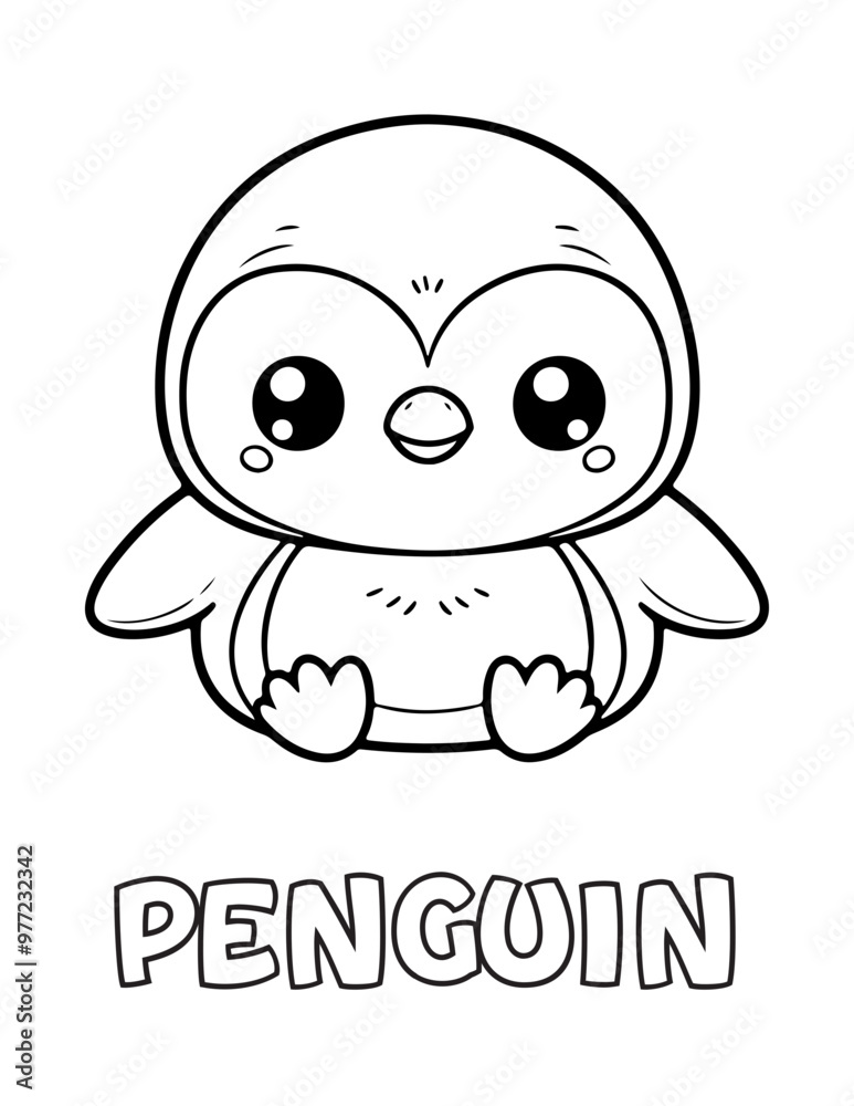 Penguin Baby Animal Cartoon Coloring book with name Penguin Baby Animal Cartoon Coloring book with name