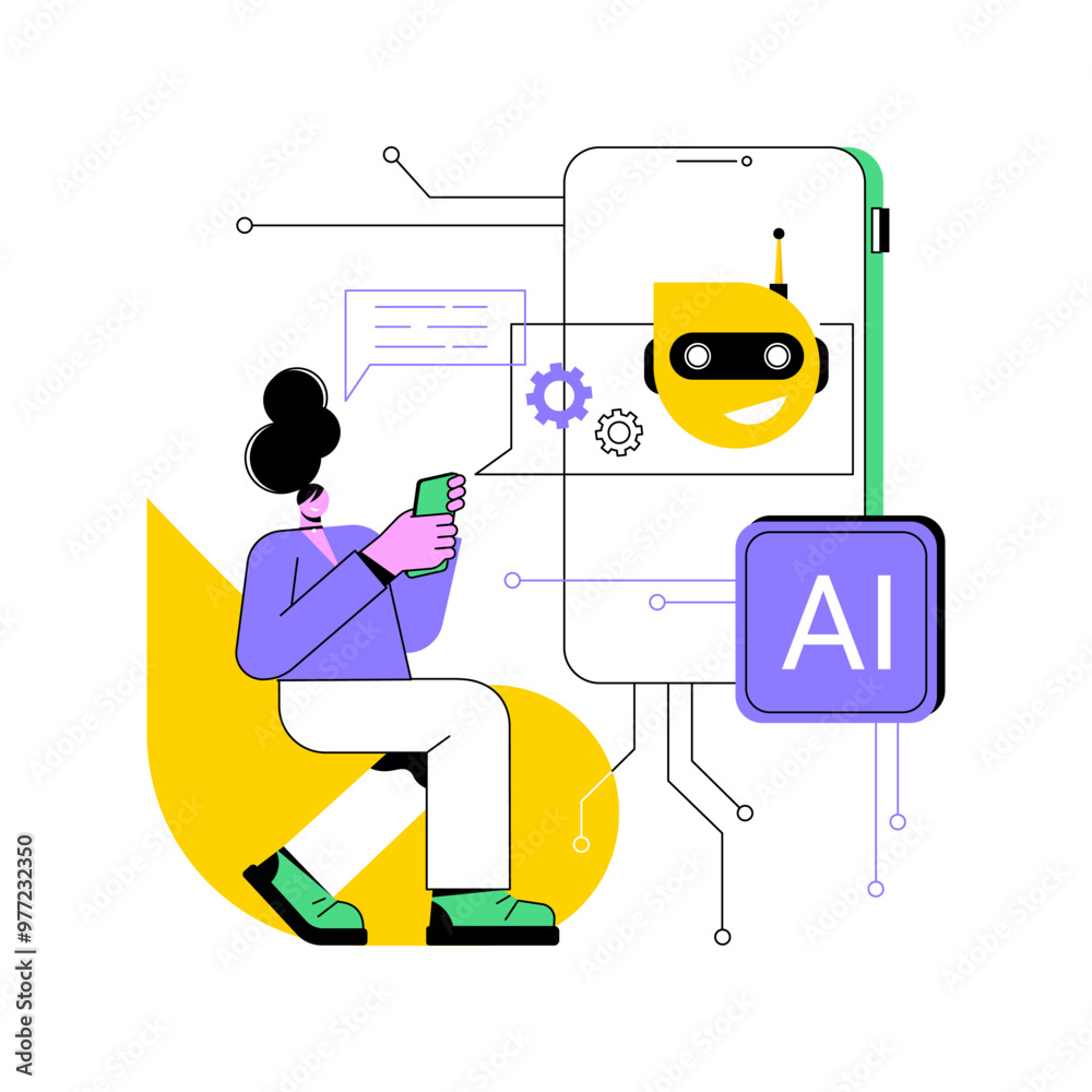 AI-Enhanced Chatbots for Customer Support abstract concept vector illustration. AI-Enhanced Chatbots for Customer Support abstract concept vector illustration.