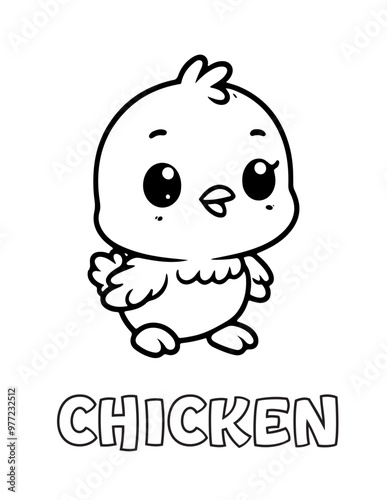 Chicken Baby Animal Cartoon Coloring book with name