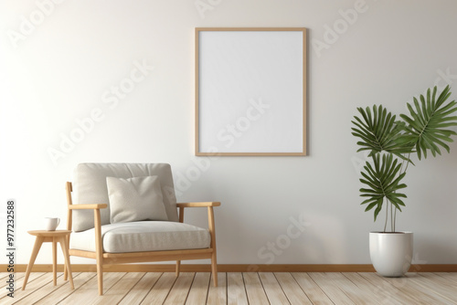 PNG hanging woonden frame  mockup, transparent design photo