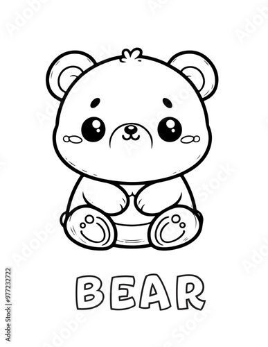 Bear Baby Animal Cartoon Coloring book with name