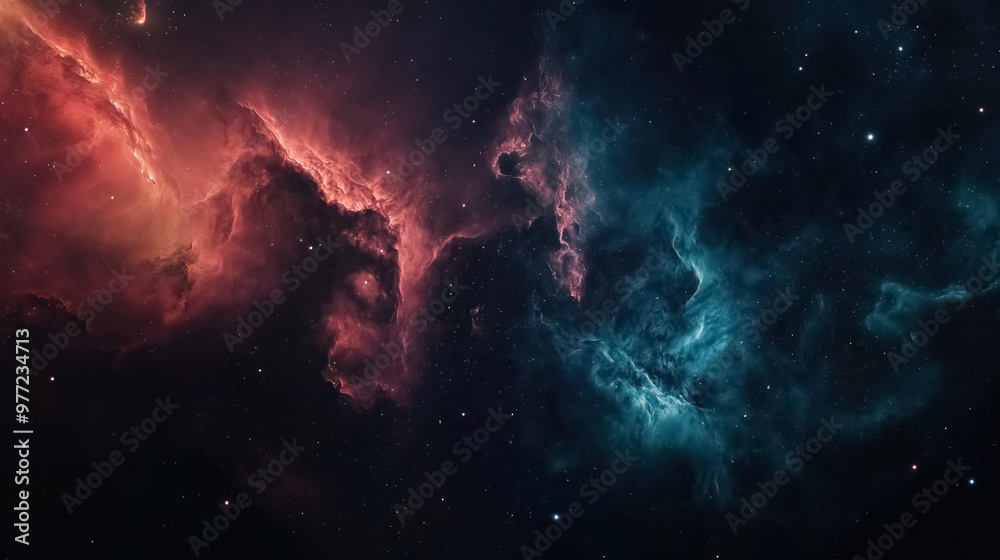 Fototapeta premium A stunning night sky full of stars, swirling nebulae, and distant galaxies