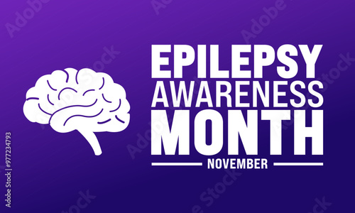 National epilepsy awareness month campaign observed in November . Holiday concept. suitable for placard, background,Greeting Card, Poster design template with text inscription, standard Social Media P