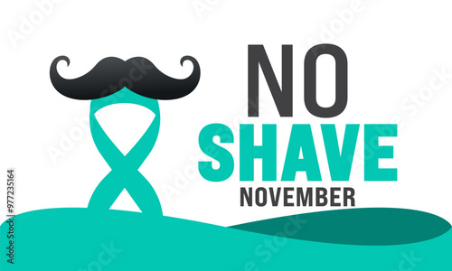 Prostate Cancer Awareness Month. No shave november.
Holiday concept. suitable for placard, background,Greeting Card, Poster design template with text inscription, standard Social Media Post.