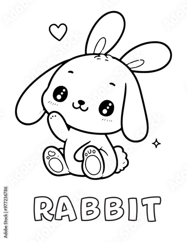 Rabbit Baby Animal Cartoon Coloring book with name