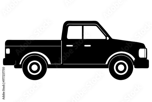 
Pickup silhouette, pickup graphic vector, pickup truck black icon isolated on white background