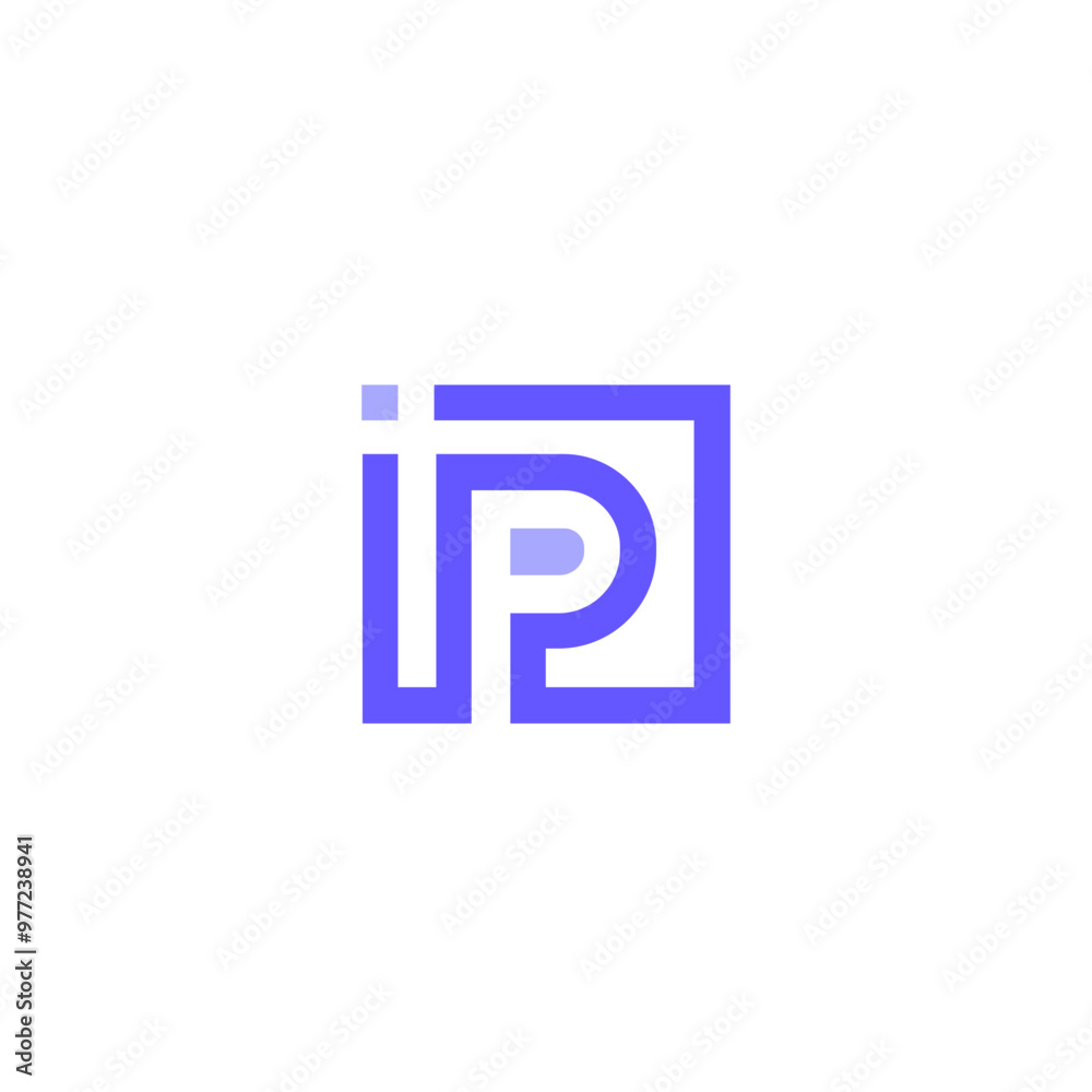 Letter P square, dot geometric symbol simple logo Letter P square, dot geometric symbol simple logo