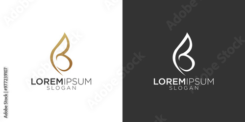 Line letter B logotype. Abstract geometric logo icon vector sign.	