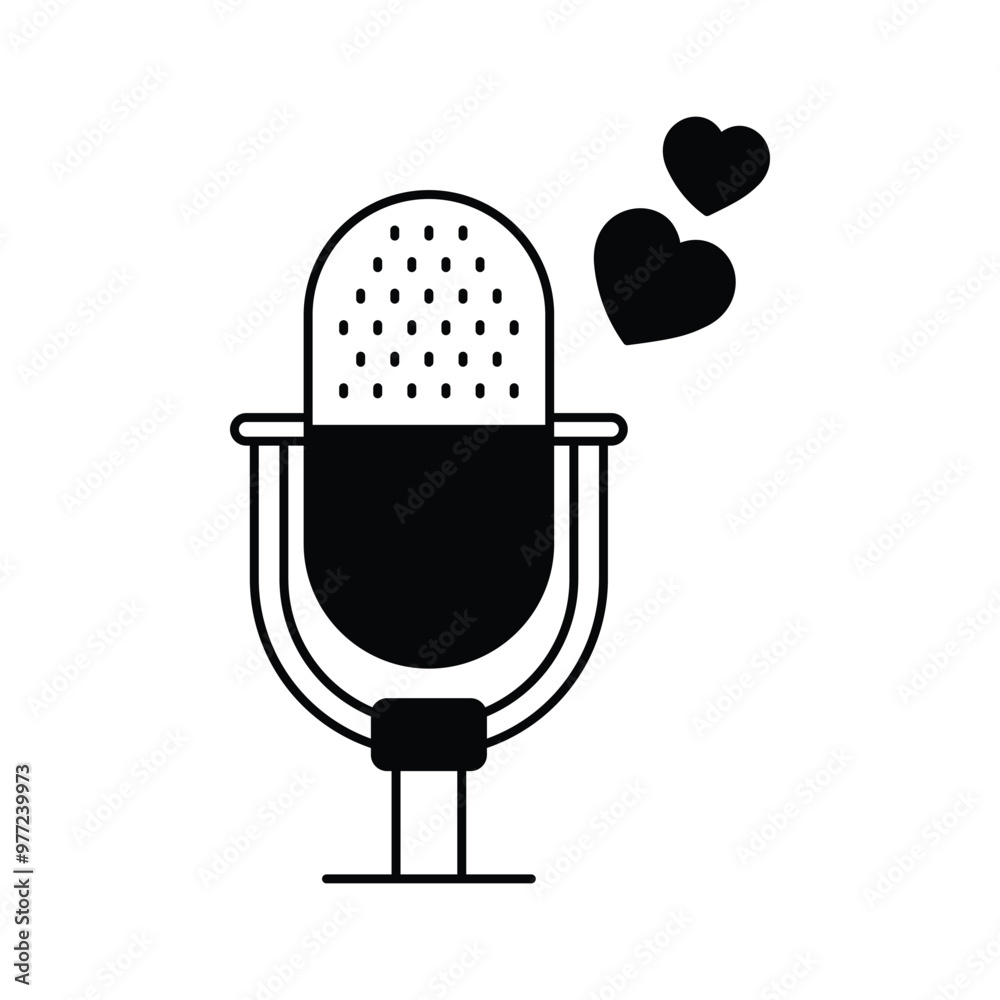 A microphone symbolizing a love song at a wedding A microphone symbolizing a love song at a wedding