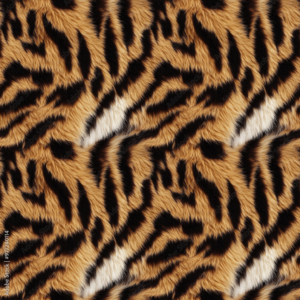 Beautiful tiger fur brown white and black pattern seamless wallpaper Beautiful tiger fur brown white and black pattern seamless wallpaper