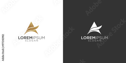 letter a simple abstract monogram logo design vector	